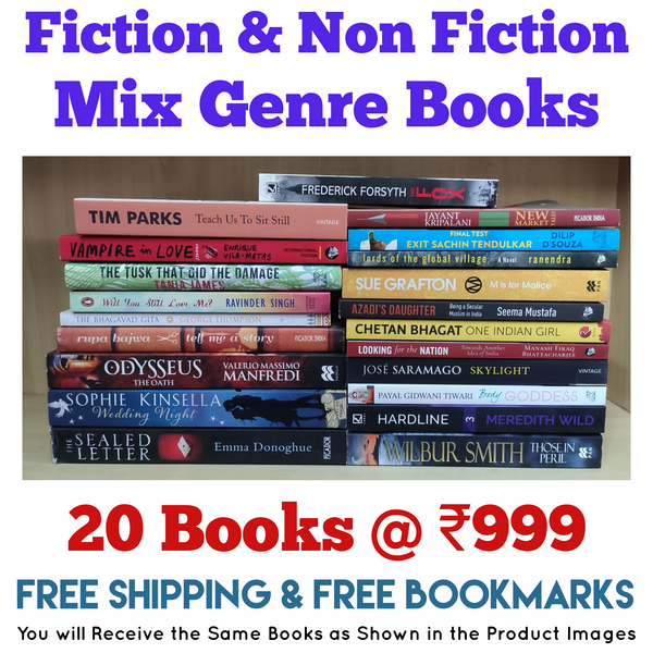 Fiction & Non Fiction Books | Pack of 20 Books | Very Good Condition | Free Shipping | Free 10 Bookmarks