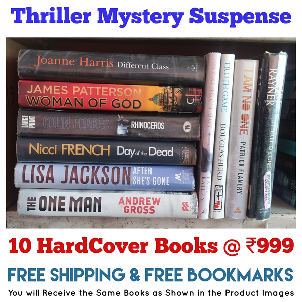 Thriller Mystery Suspense HardBound Fiction | Pack of 10 Books | Free Shipping | Free Bookmarks