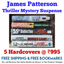 James Patterson Hardcover Thriller Mystery Suspense Fiction | Pack of 5 Books | Free Shipping | Free Bookmarks