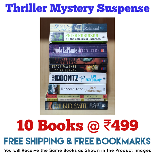 Thriller Mystery Suspense Fiction | Pack of 10 Books | Free Shipping | Free Bookmarks