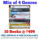 Mix of 4 Genres Books Lot | Free Shipping & Bookmarks