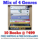 Mix of 4 Genres Books Lot | Free Shipping & Bookmarks