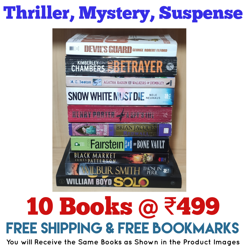 Thriller Mystery Suspense Fiction | Pack of 10 Books | Free Shipping | Free Bookmarks