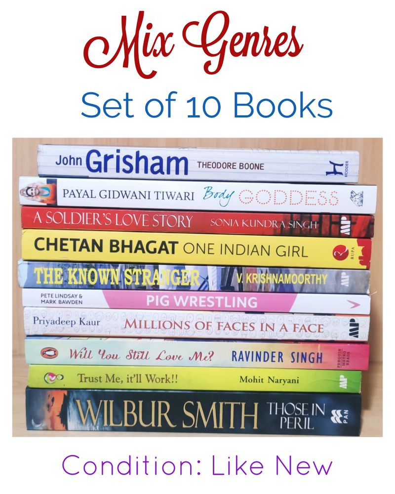Mix Genres Books Lot | Pack of 10 Books | Free Shipping & Bookmarks
