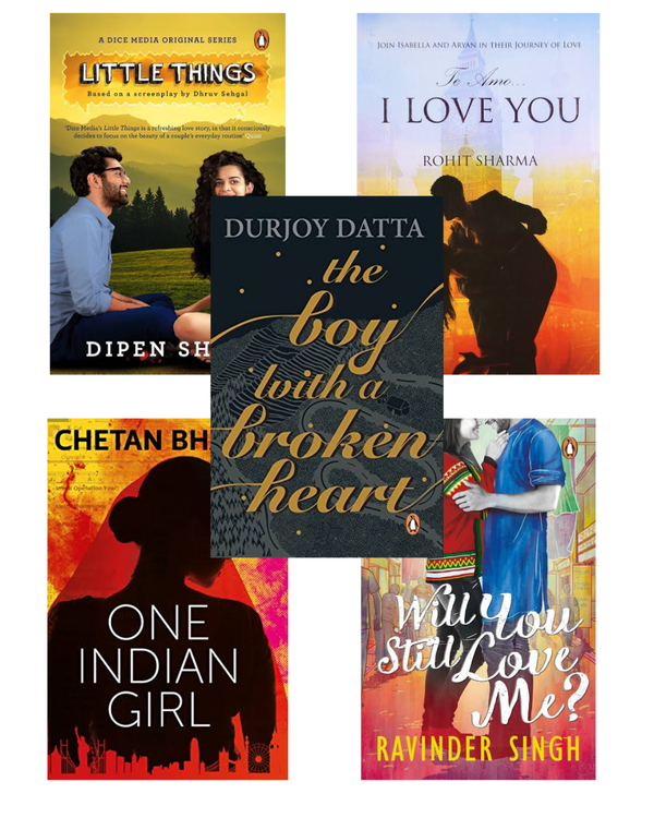 Indian Authors Love & Romance Collection | Pack of 5 Books | Brand New Books | Free Bookmarks